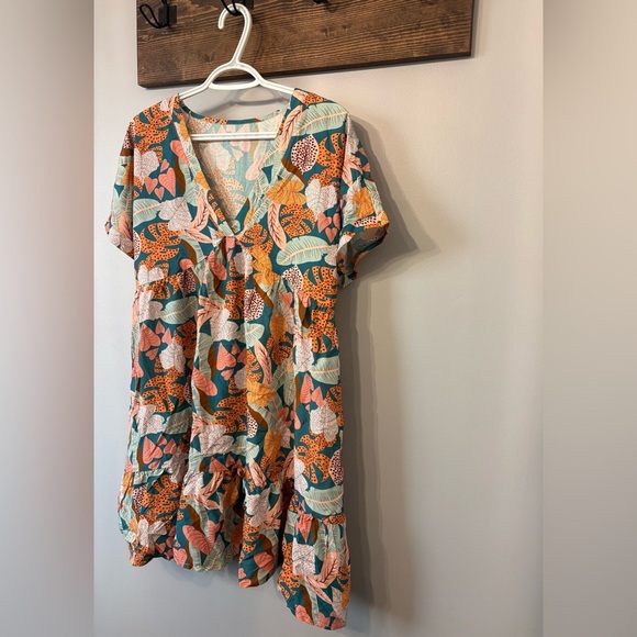 Floral V-Neck Swim Cover-Up Dress - Picture 8 of 11